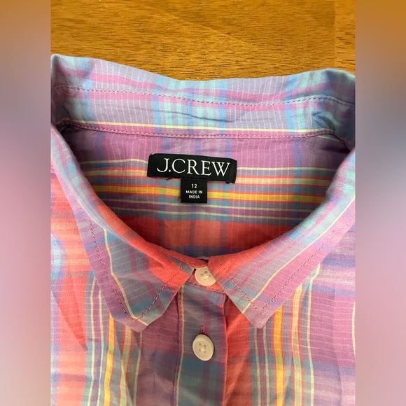 J. Crew Madras Plaid Shirt and Short Set L - Picture 12 of 14